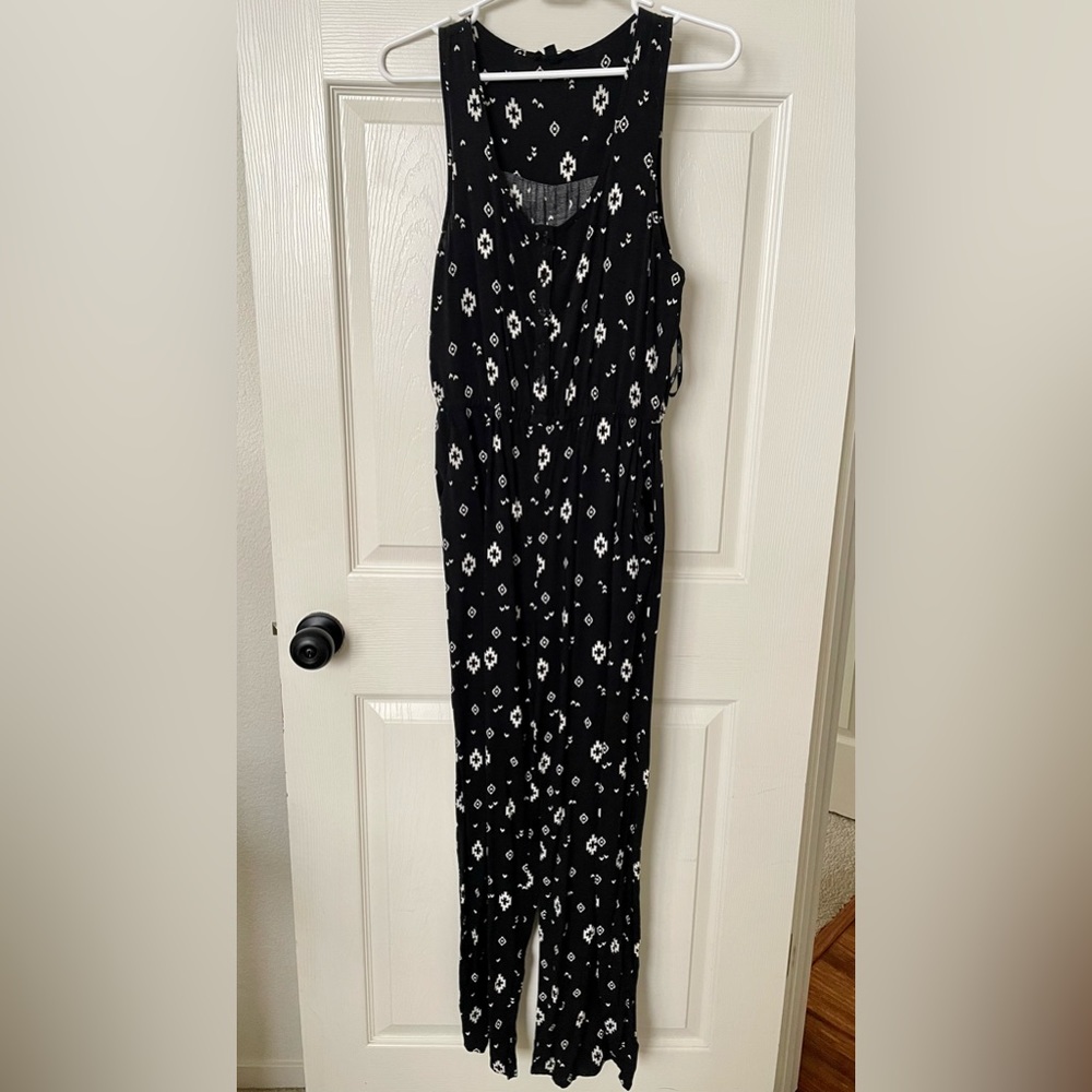 Iris Black and White Aztec Jumpsuit M